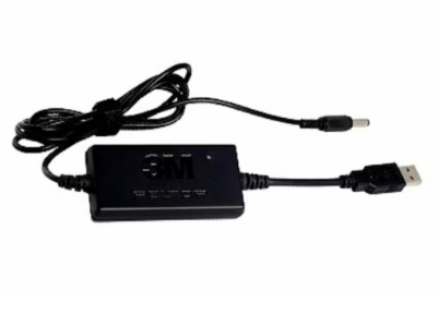 Black 3M™ PELTOR FR09 Charging Cable for Lite-Com BRS Headset Battery ACK053 on white background