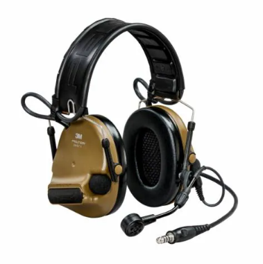 Coyote brown 3M PELTOR MT20H682BB-19N CYS ComTac VI Tactical Headset on white background