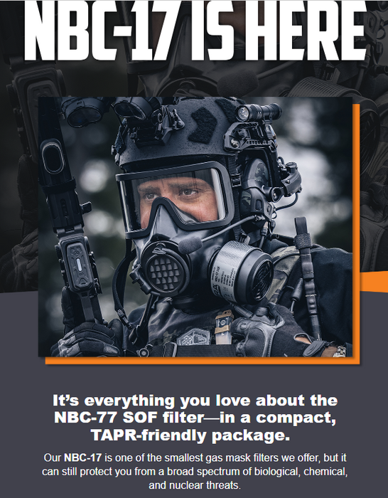 MIRA NBC-17-SOF Gas Mask Filter 40mm NATO Thread CBRN
