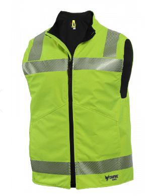 Yellow, silver and black National Safety Apparel DF2-CM-G2VC2-HY Drifire IA FR Fleece Lined Vest Class 2 CAT 3 Gore Pyrad 30 cal Arc Flash