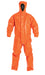 Dupont Orange color TP198T coverall against white background