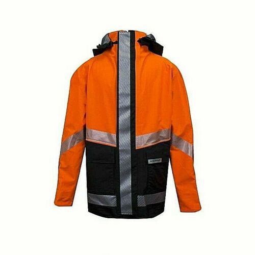 Orange and Black Drifire National Safety Apparel HYDRO2JACK-OB FR Extreme Weather Jacket-Type R