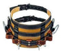 Brown and black MILLER HONEYWELL 88N-1/D28 Lineman’s Body Belt Leather D-Size on white background