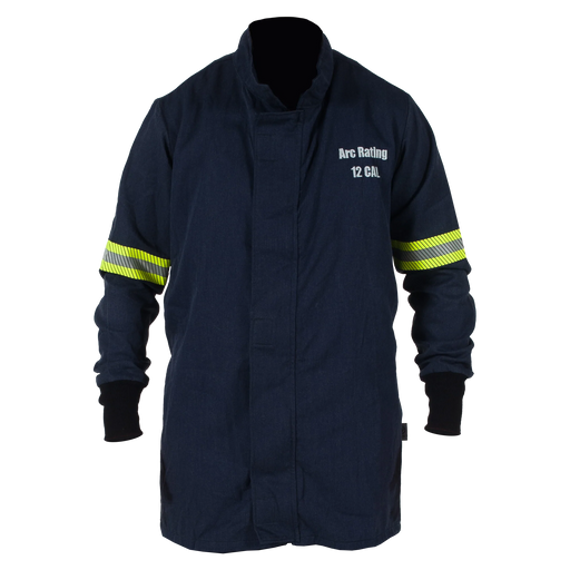 Navy on gray checkered background National Safety Apparel Enespro EN12JTNTNB01 AirLite 12 Cal Jacket