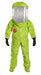 Dupont lime yellow TK554T encapsulated suit against white background