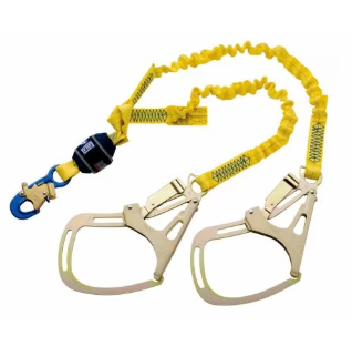 Yellow, silver 3M DBI-SALA 1246350 EZ-Stop F2 100% Tie-Off Stretch Web Shock-Absorbing Lanyard 6 ft