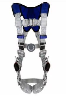 Blue, gray, silver 3M DBI-SALA 1401216 ExoFit X100 Comfort Climbing/Positioning Safety Harness Stainless Steel Hardware