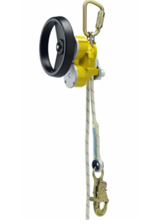 Black, yellow, gold  3M DBI-SALA 3327450 Rollgliss R550 Rescue and Descent Device Kit with Rescue Wheel , 3/8 in Nylon Kernmantle Rope 450 ft 