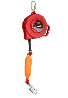 Red, black yellow silver 3M Protecta Edge Self-Retracting Lifeline 3590049 Galvanized Cable Steel Swivel Snap Hook 66ft. Class 2 ANSI