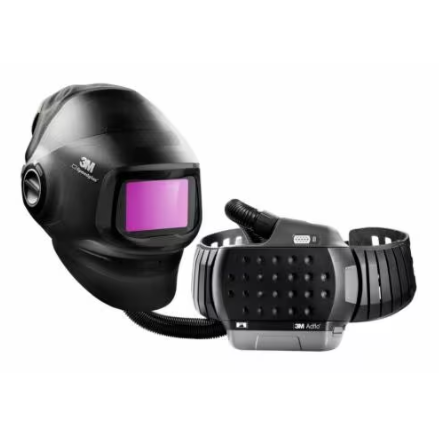Black 3M Speedglas Heavy-Duty Welding Helmet G5-01 w ADF G5-01VC and 3M Adflo High-Altitude PAPR Assembly, 46-1101-30iVC