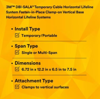 3M DBI-SALA 7400211 SecuraSpan Fasten-in-Place HLL Clamp-on Vertical Base | Free Shipping and No Sales Tax