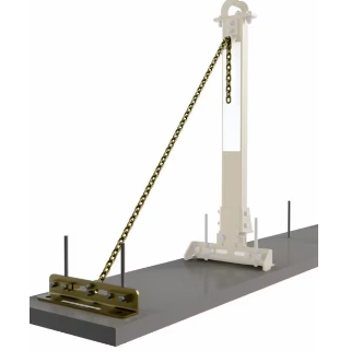 Gold and tan 3M DBI-SALA 7400214 SecuraSpan Rebar/Shear Stud HLL Tie-Back Base with Chain