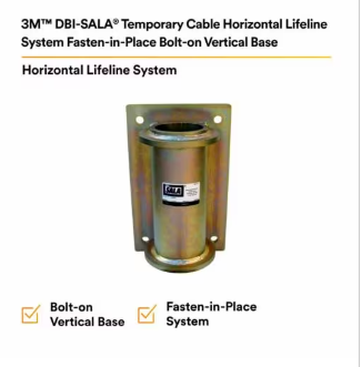 3M DBI-SALA 7400218 SecuraSpan Fasten-in-Place HLL Bolt-on Vertical Base | Free Shipping and No Sales Tax