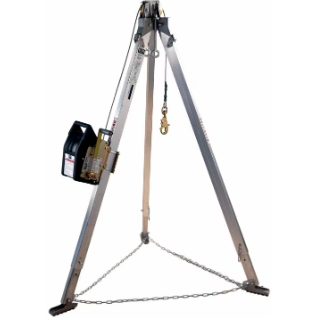 Silver, gold, black 3M DBI-SALA 8300040 Confined Space Aluminum Tripod with Winch 9 ft High 60 ft Galvanized Cable
