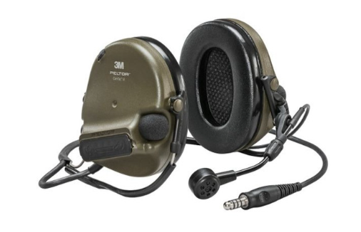 Green 3M PELTOR MT20H682BB-47N GNS ComTac VI Tactical Headset on white background