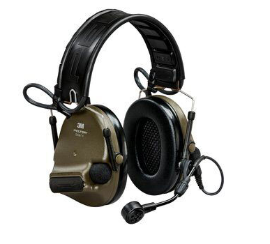 Green 3M Peltor MT20H682FB-09N GNS ComTac VI Tactical Headset on white background