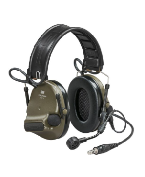 Green 3M Peltor MT20H682FB-47N GNS ComTac VI Tactical Headset on white background