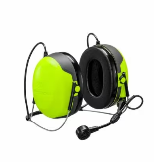 Yellow green and black 3M PELTOR CH-3 Headset with PTT Neckband MT74H52B-111 FLX2 