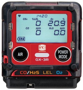 RKI Instruments 72-RA-C-58 GX-3R Confined Space 4 Gas Monitor 