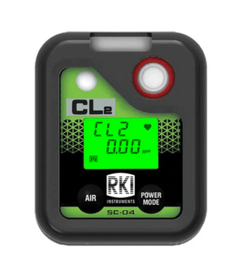 RKI Instruments 73-0075 SC-04, Chlorine (Cl2), 0-20 ppm, alkaline batteries, alligator clip
