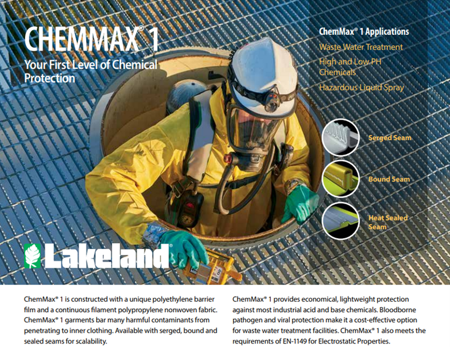 Lakeland C1S527Y ChemMax 1 Gown Case of 50