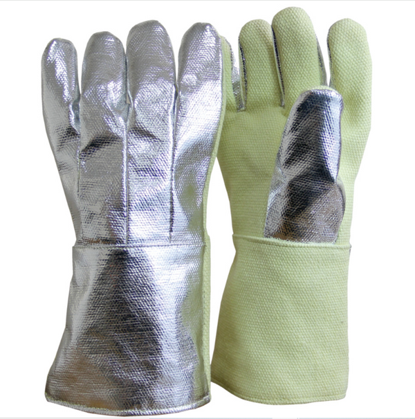 Chicago Protective Apparel 234-AKV-KV High Heat 14” Five Finger Gloves Aluminized Para Aramid 