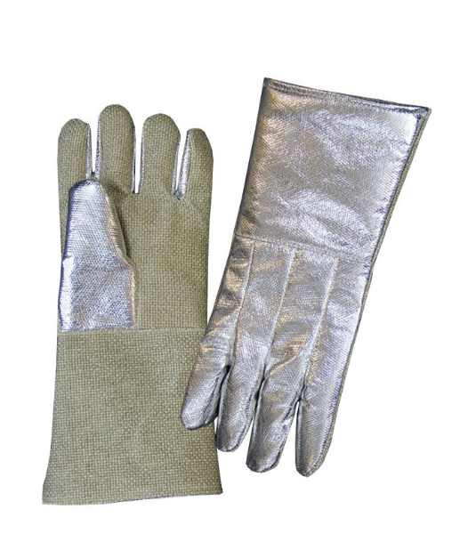 Chicago Protective Apparel 234-AKV-ZP High Heat 14” Five Finger Gloves 19 oz Aluminized Para Aramid