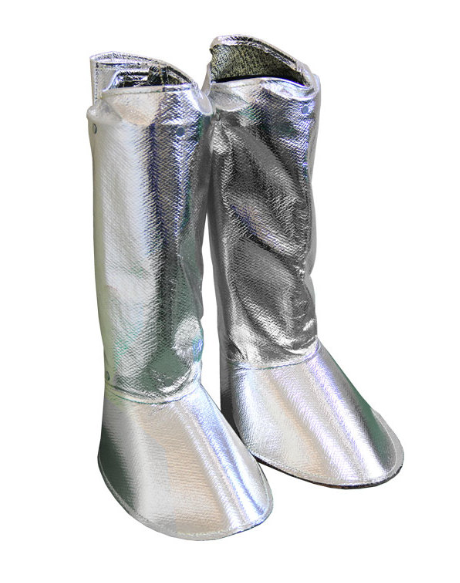 silver Chicago Protective Apparel 333-ACK Replaceable Cover Leggings 19 oz Aluminized Carbon Kevla