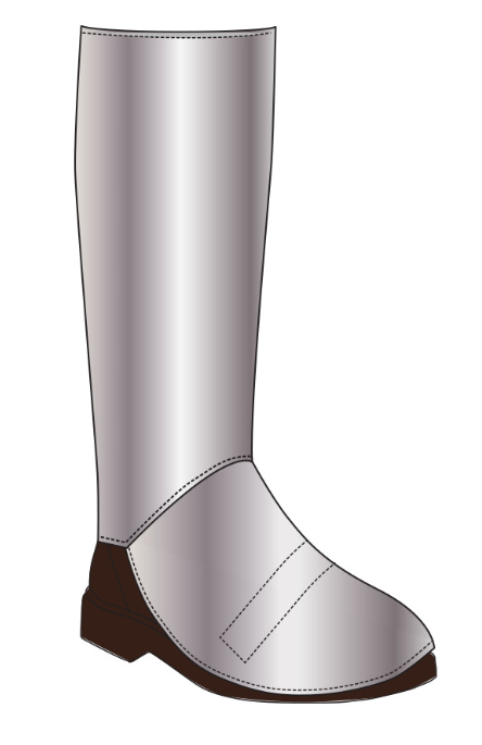 silver Chicago Protective Apparel 401-ARH Full Vertical Leggings 19 oz Aluminized Rayon Heavy