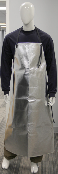 SILVER Chicago Protetive Apparel 548-AKV Aluminized 24”X48” Para Aramid 19 oz Bib Apron