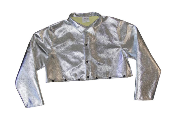 silver Chicago Protetive Apparel 577-AKV Cape Sleeve, Bib not Included, 19 oz Aluminized Para Aramid Blend