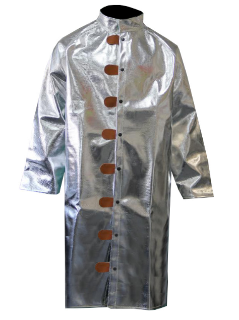Silver Chicago Protective Apparel 603-ARH Aluminized 19 oz Rayon Heavy Style A 50” Coat