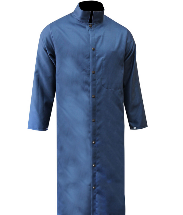 blue Chicago Protective Apparel 603-FR9B Coat 50” Navy Vinex 8.5 oz