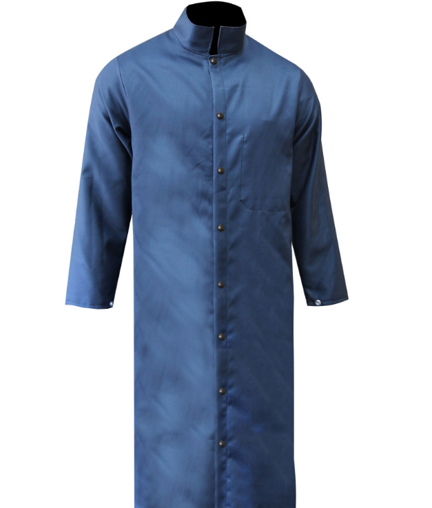 blue Chicago Protective Apparel 603-FR9B Coat 50” Navy Vinex 8.5 oz