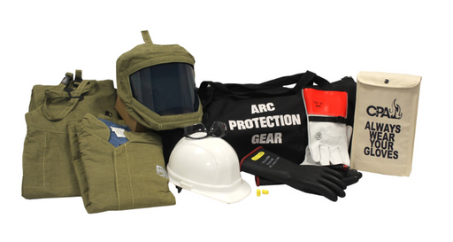 Black, khaki, red, white Chicago Protective Apparel AG40 Arc Flash Lightweight Jacket and Bib Kit