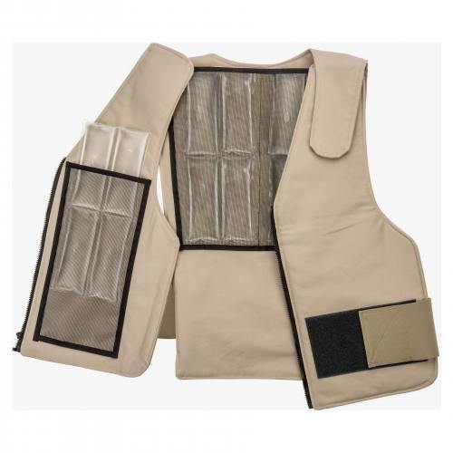 Phase change inserts in a tan vest Lakeland CV57 Replacement Inserts for Cooling Vests Set of 4