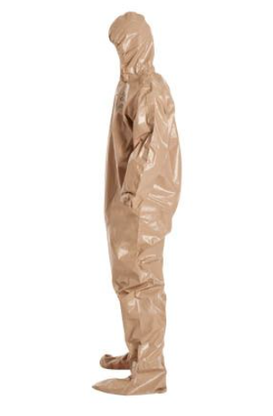DuPont C3122T TN Tychem 5000 Coverall Standard Fit Hood Elastic Wrists Attached Socks Storm Flap with Adhesive Closure Taped Seams Tan | No Tax