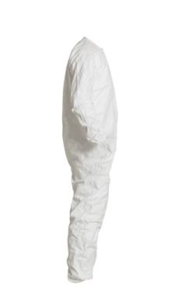 DuPont IC253B Tyvek IsoClean Coveral Bound Seams Bound Neck Dolman Sleeve Design Covered Elastic Wrists and Ankles Zipper Closure White | No Tax