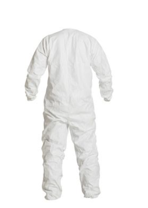 DuPont IC255B Tyvek IsoClean Coverall Bound Seams Elastic Thumb Loops Bound Neck Dolman Sleeve Design | No Sales Tax