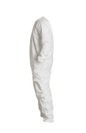 DuPont IC255B Tyvek IsoClean Coverall Bound Seams Elastic Thumb Loops Bound Neck Dolman Sleeve Design | No Sales Tax