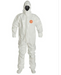 DuPont SL128TWH Tychem 4000 Coverall Respirator Fit Hood Elastic Wrist Attached Socks with Outer Boot Flaps