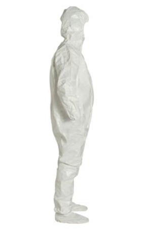 DuPont SL128TWH Tychem 4000 Coverall Respirator Fit Hood Elastic Wrist Attached Socks with Outer Boot Flaps | No Tax