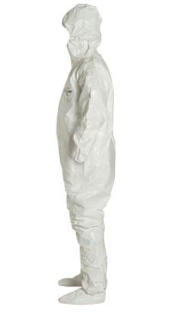 DuPont SL128TWH Tychem 4000 Coverall Respirator Fit Hood Elastic Wrist Attached Socks with Outer Boot Flaps | No Tax