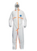 white DuPont TJ198T Tyvek model TY800 Coverall with Hood Serged and Over-Taped Seam