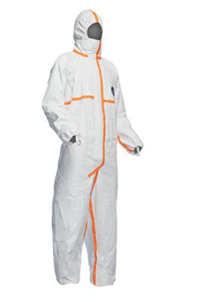 DuPont TJ198T Tyvek model TY800 Coverall with Hood Serged and Over-Taped Seam | No Sales Tax