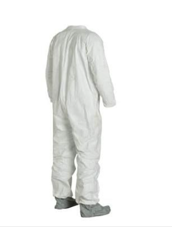 DuPont TY121S Tyvek 400 Coverall Collar Elastic Wrists Attached Skid-Resistant Boots Serged Seams White | No Tax