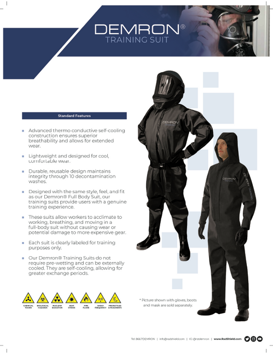 Radiation Shield Technologies (RST) NEW Demron Training Suit CBRN