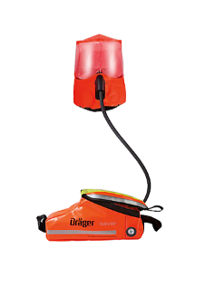 Orange Red Draeger 3364930 Saver CF10 (N) Discharged on white background