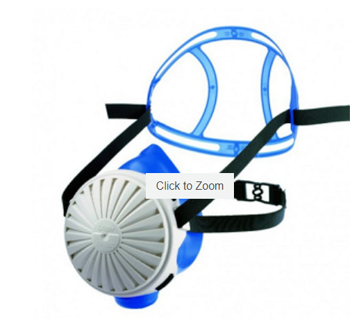 White, black, blue Draeger R55882 X-Plore 2100 SI Silicone Half Facepiece Respirator on white background