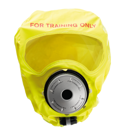 Yellow Draeger R59410 Parat Escape Training Hood  on white background